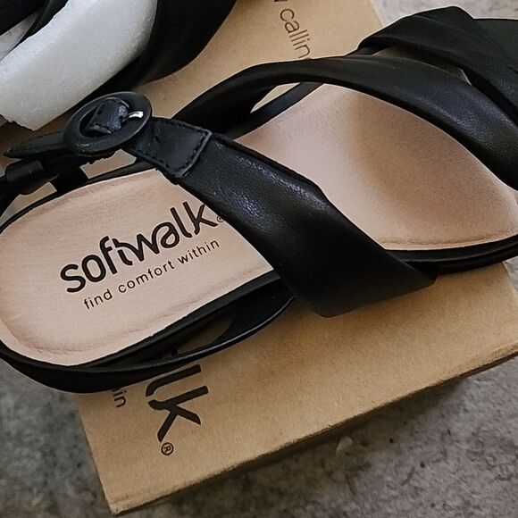 Women's soft walk Tieli black sandle NIB size 7.5WW - Picture 5 of 6